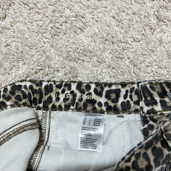American Eagle 6 Regular Leopard Print High Rise Stretch Jegging Skinny Jeans - Picture 6 of 6